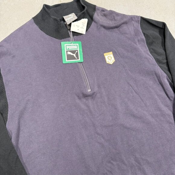 BNWT Puma Italia FIGC Knit Sweater 1/2 Half Zip 100% Cotton Large - Picture 2 of 8